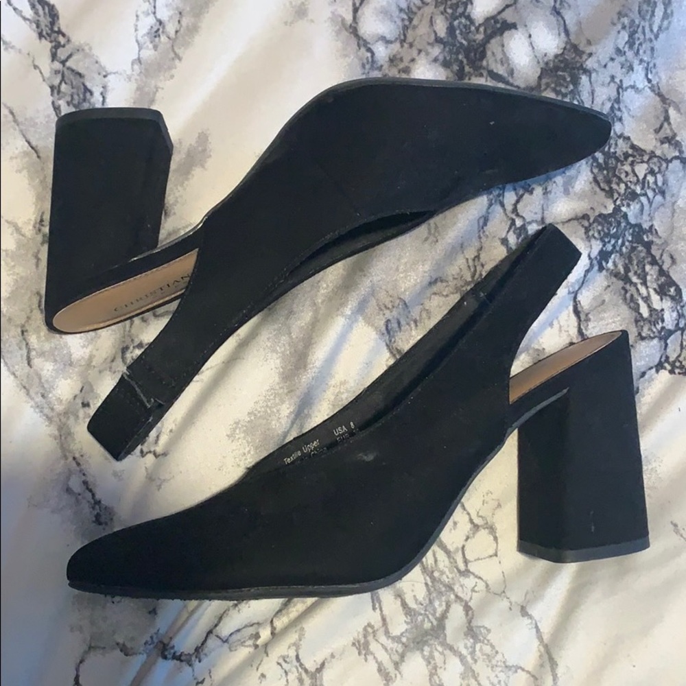 💎Classy Black Pointed Slingback Heels